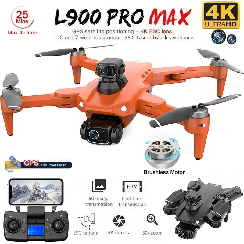 Drone Camera Night Vision - L900 Pro MAX GPS โดรน 4K