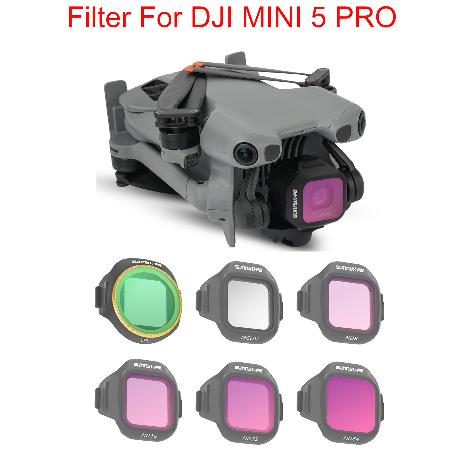 Drone Camera Filter - ฟิลเตอร์โดรนสำหรับ DJI Mini 5 Pro ฟิลเตอร์แบบ