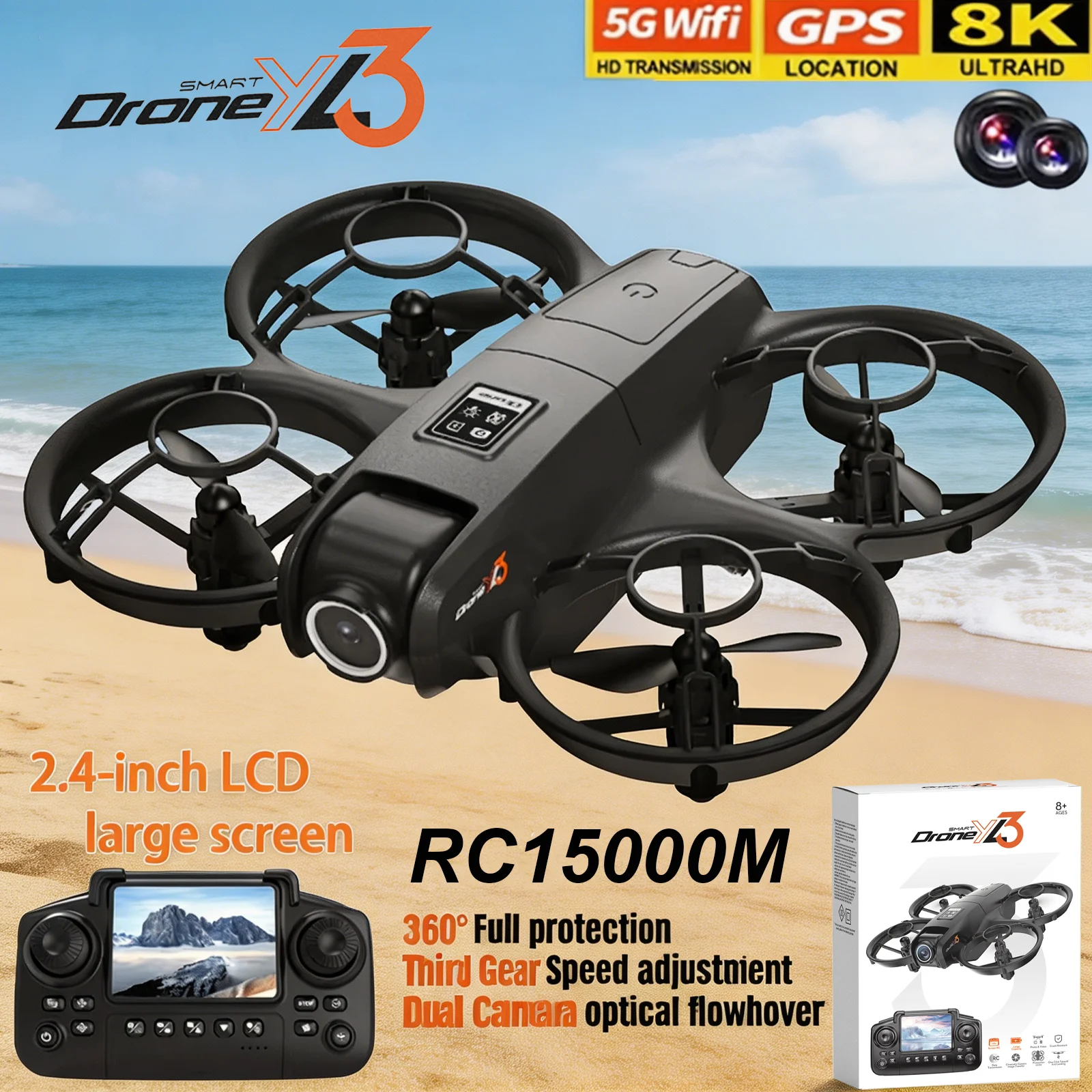 Drone Camera Wide Angle - โดรน YL3 RC รุ่นใหม่ 8K 1080P