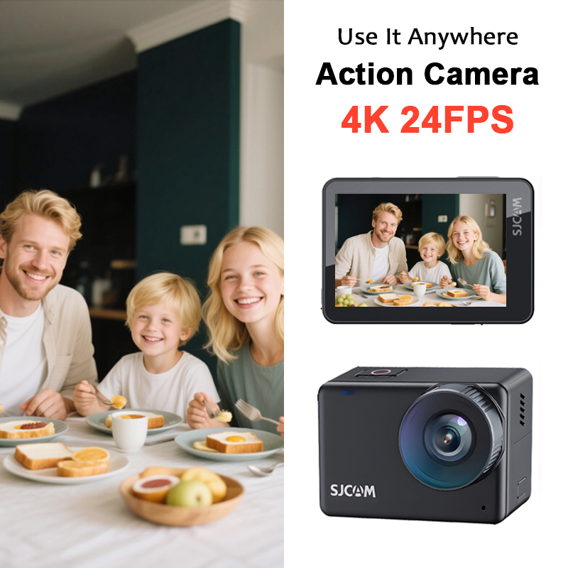 Drone Camera Action - SJCAM SJ10X กล้องถ่ายภาพกันน้ํา Anti-Shake 4K หน้าจอสัมผัสโหมดใต้น้ํามัลติฟังก์ชั่นกีฬากลางแจ้ง