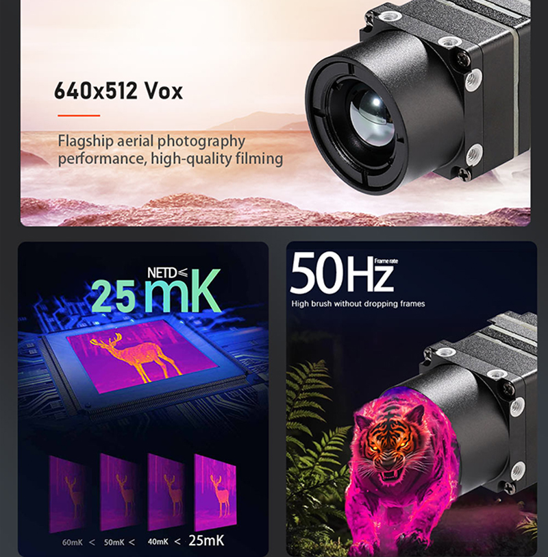 Drone Camera Thermal - โมดูลกล้องถ่ายภาพความร้อน FPV สำหรับโดรน รุ่นใหม่ล่าสุด ความละเอียด 640x512