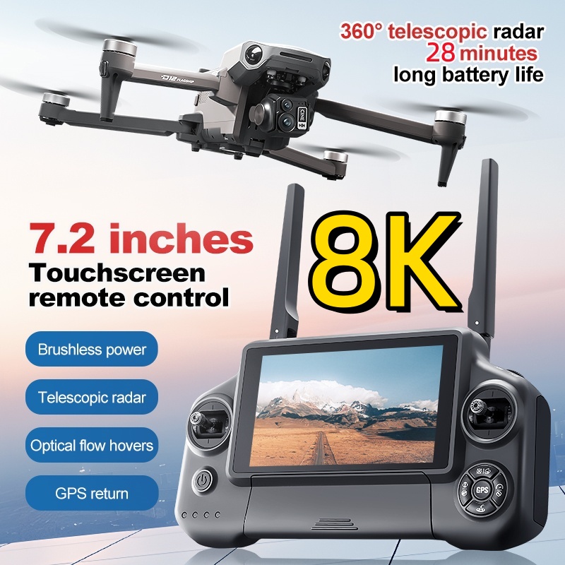 โดรนควอดคอปเตอร์ 8K 3 แกนกันสั - Drone Camera With Gimbal บทวิจารณ์และราคา