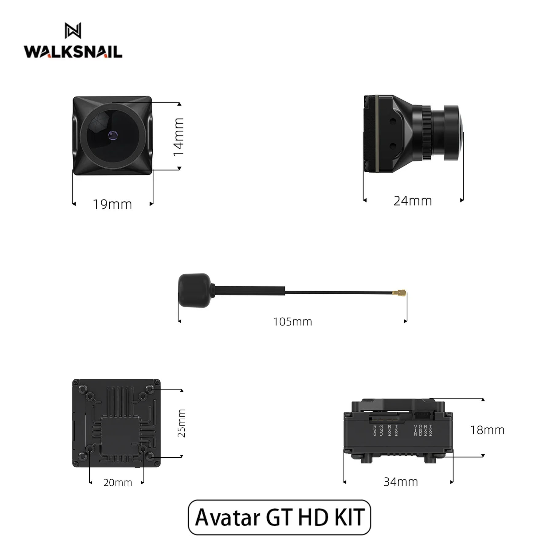 Walksnail Avatar GT HD KIT 2W  - Drone Camera Hd บทวิจารณ์และราคา