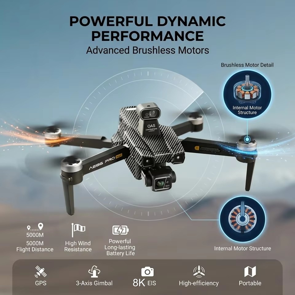 โดรนไร้แปรงถ่าน 8K ESC กล้องคู - Drone Camera With Gimbal บทวิจารณ์และราคา