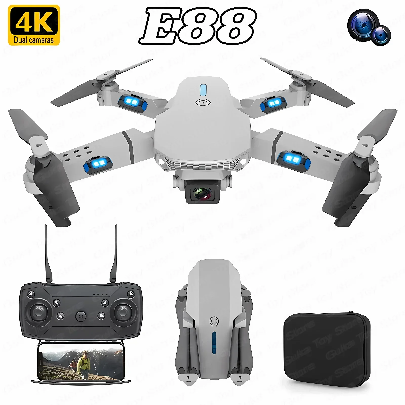 E88 Pro WIFI FPV Droneมุมกว้าง - Drone Camera Wide Angle บทวิจารณ์และราคา