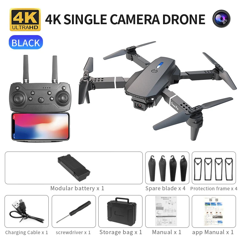 โดรนพับได้อัจฉริยะ E88 Pro รอง - Drone Camera Professional บทวิจารณ์และราคา